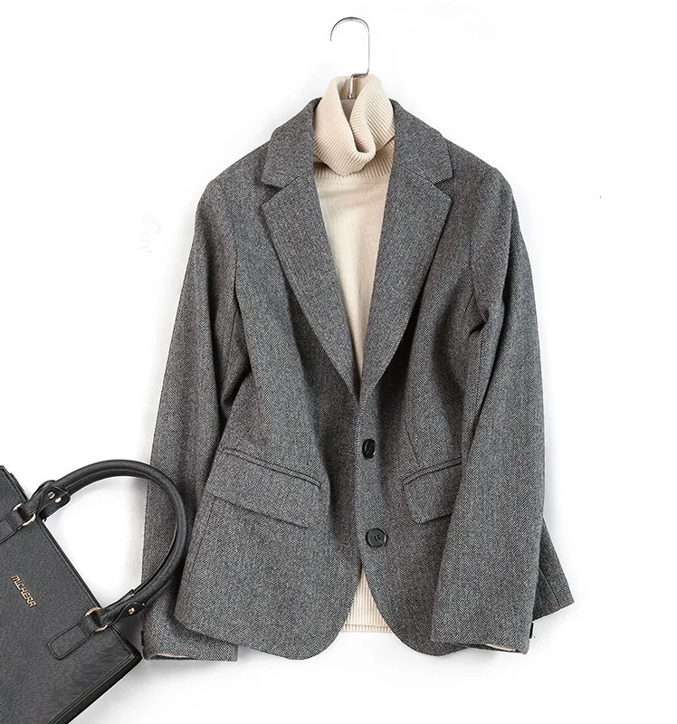 Winter Autumn Mid Length Plus Size Smart Casual Jacket for Women