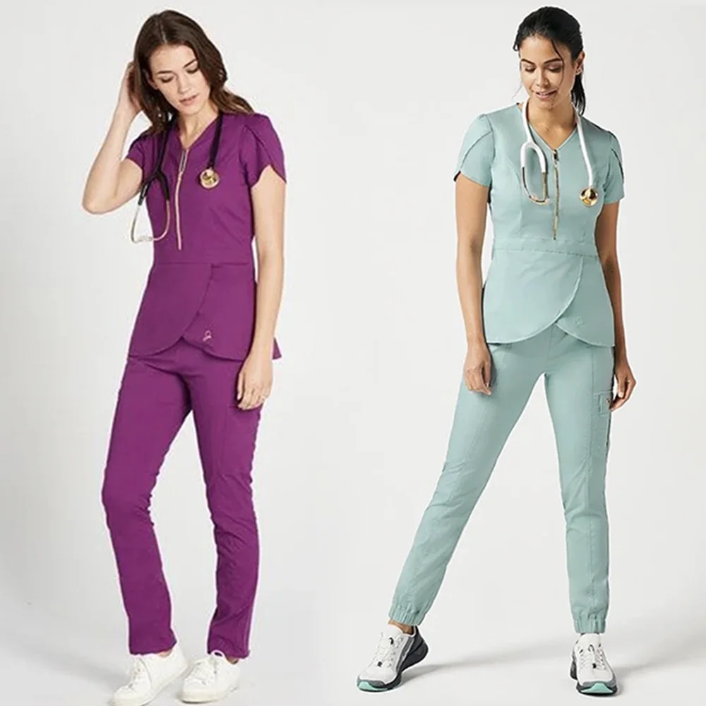 Medical Scrub Fabric Pants Brands Uniforms Sets Dental Nurse Hospital
