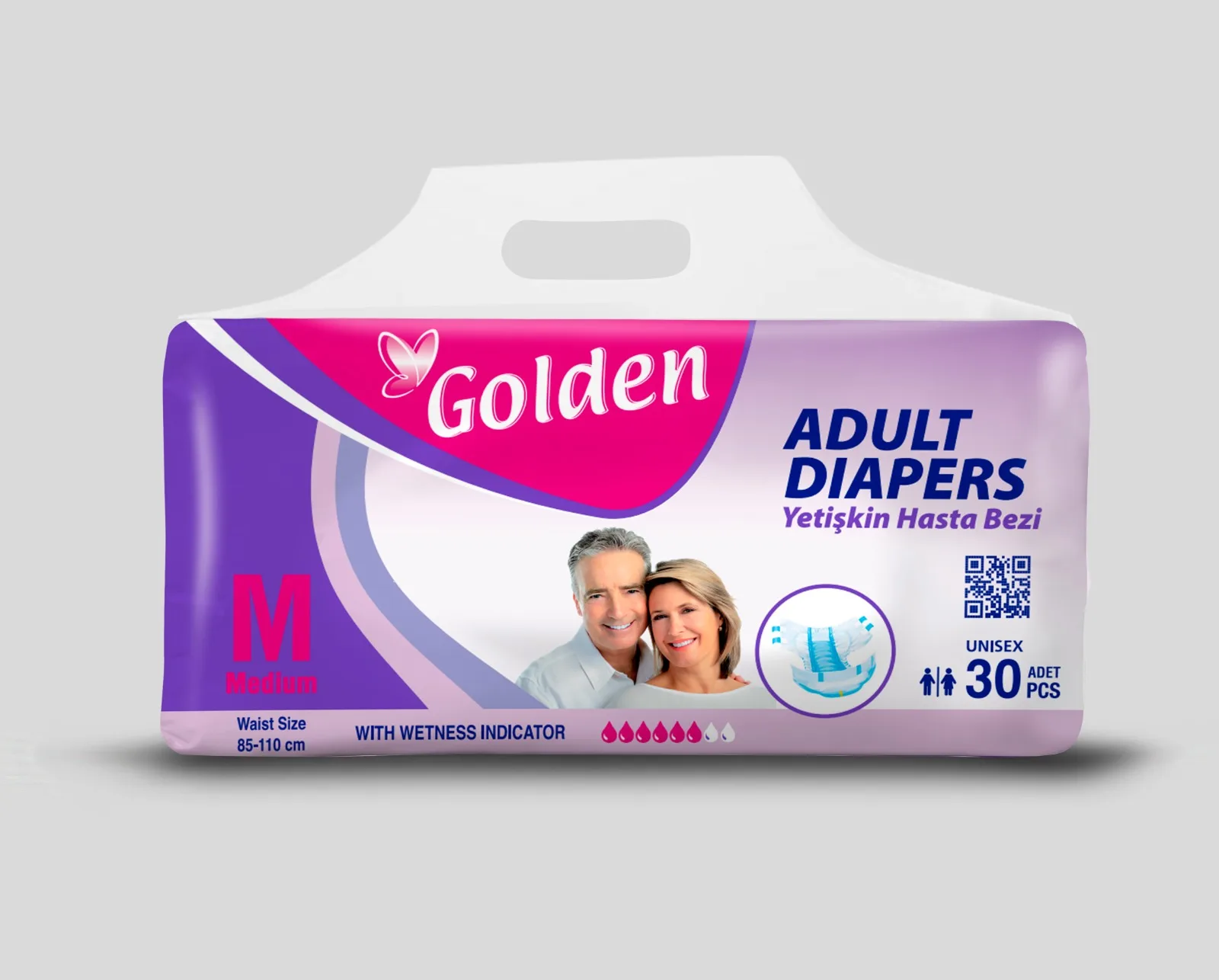 Golden Adult Diapers Comfortable Disposable Sleepy Adult Wearing Diaper