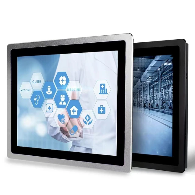 Embedded Style Industrial Panel PC with 15 15.6 18.5 19 21.5 LCD Capacitive Touch Screen for Kiosk/CNC Controller/ATM Machine