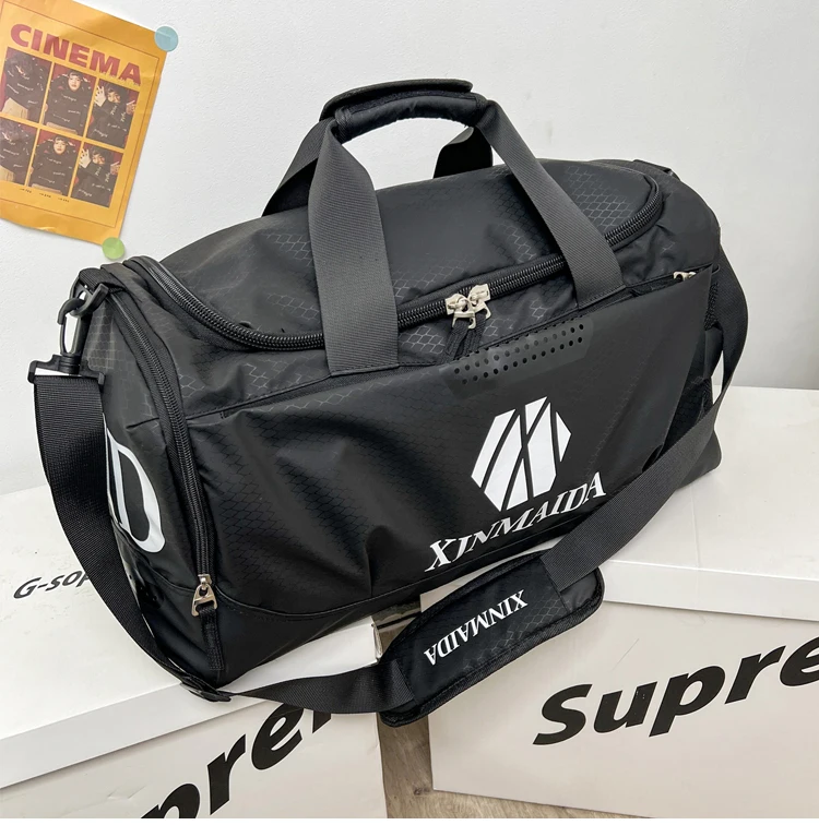 Custom Logo Outdoor Travel Luggage Bags Designer Men's Black Sport Gym ...