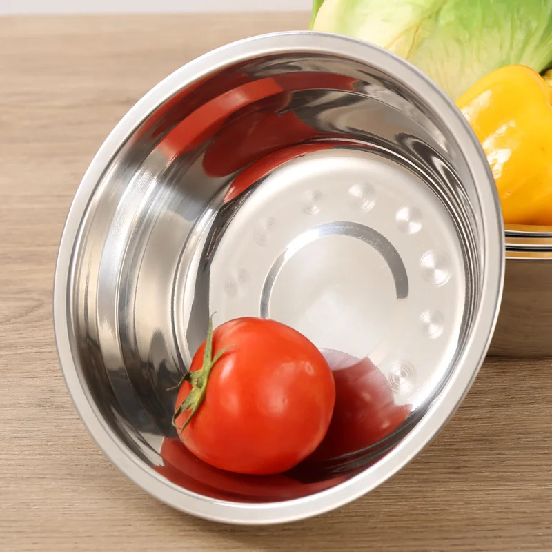 3pc 410 Stainless Steel Basin Multi-purpose Basin Canteen Soup Bowl Household l Soup Bowl Kitchen