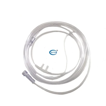 Medical disposable nasal oxygen cannula with tubing