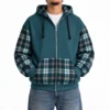 Teal and black plaid