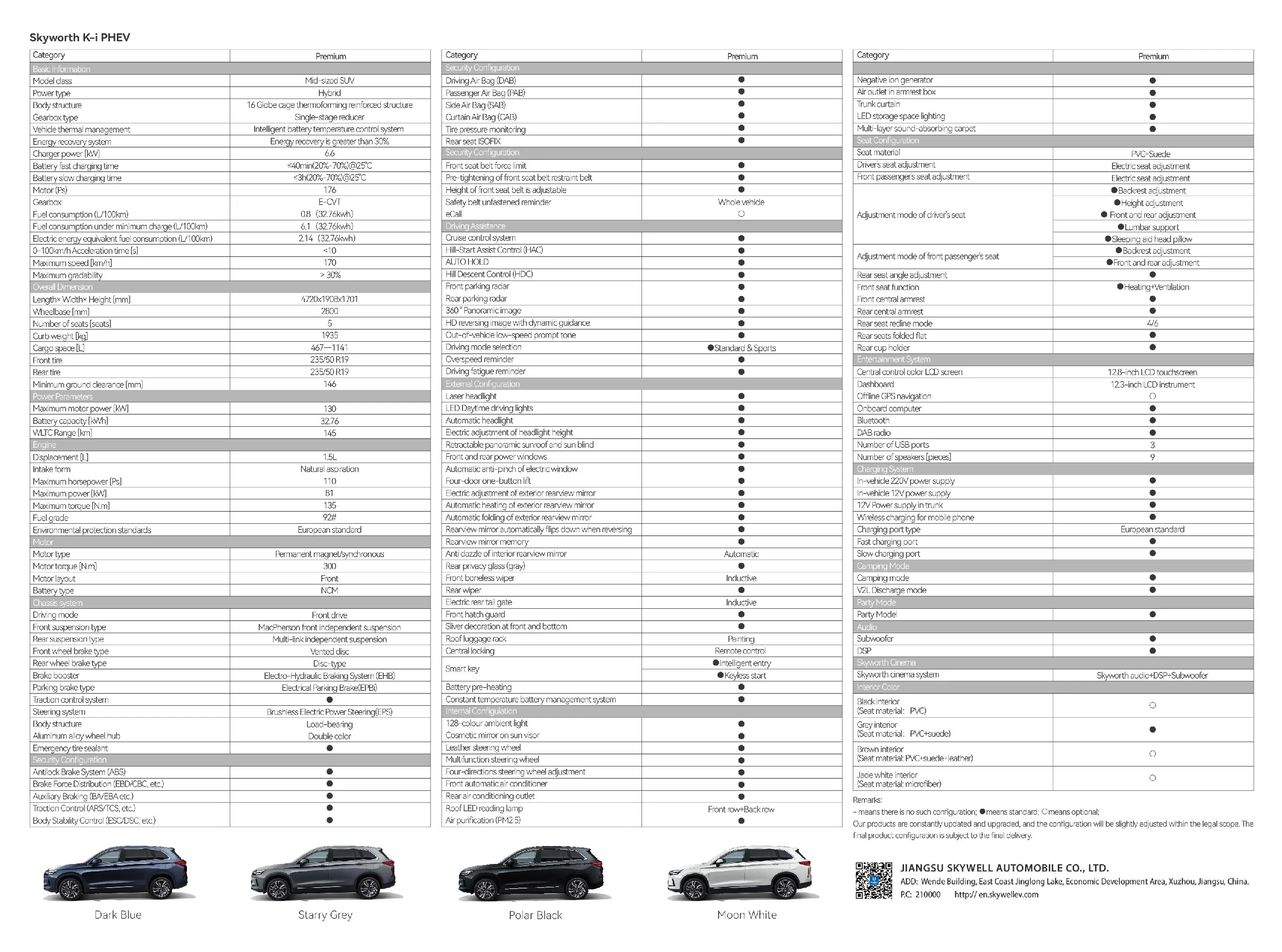 Skyworth Ht-i Suv Electric Cars Made In China 4-Wheel Energy Cars plug-in Hybrid Auto Electrica Vehicle Skyworth Ht-i For Car details