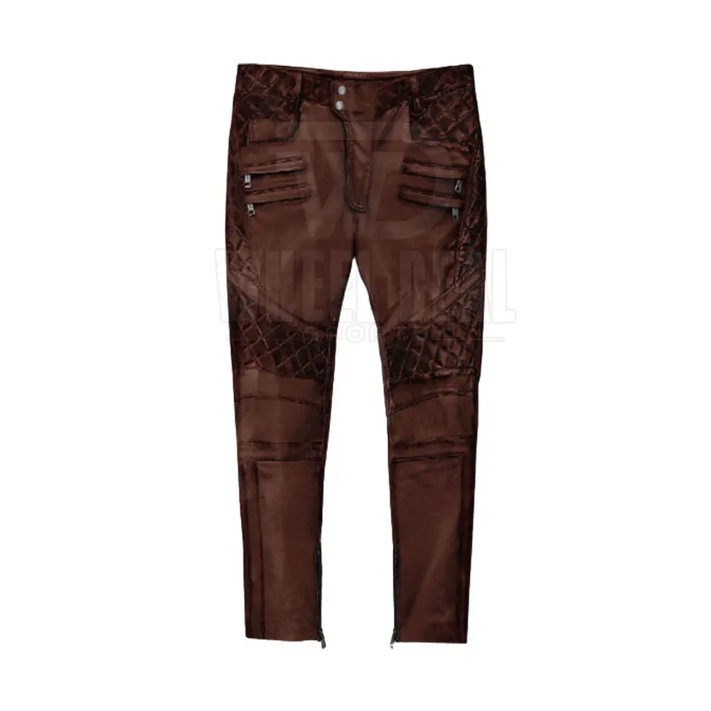 Latest Design Men Fashion Soft Sheep Leather Pants Stylish Leather