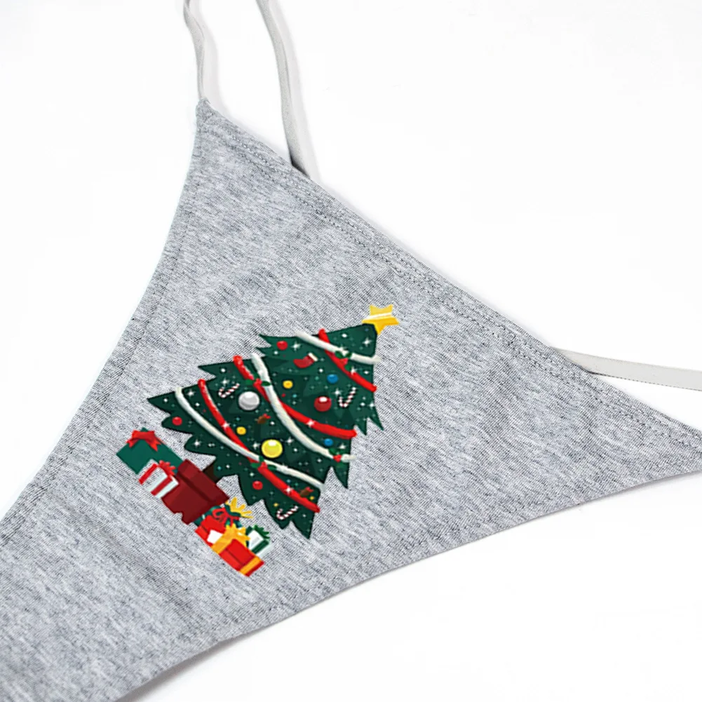 Fuyu Sexy Christmas Print Underwear Thong Cotton Breathable T back fuyu-sexy-christmas-print-underwear-thong-cotton-breathable-t-back