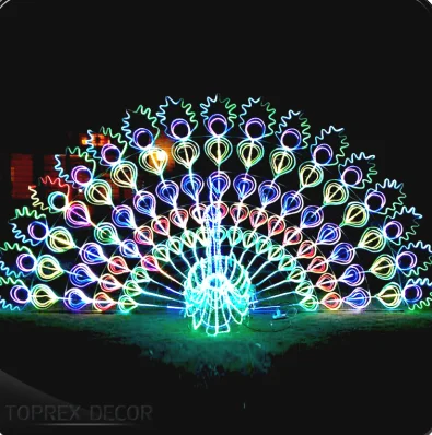 Multi Dual Color Led Christmas Light Diwali Rope Lights Decoration Led Peacock Light