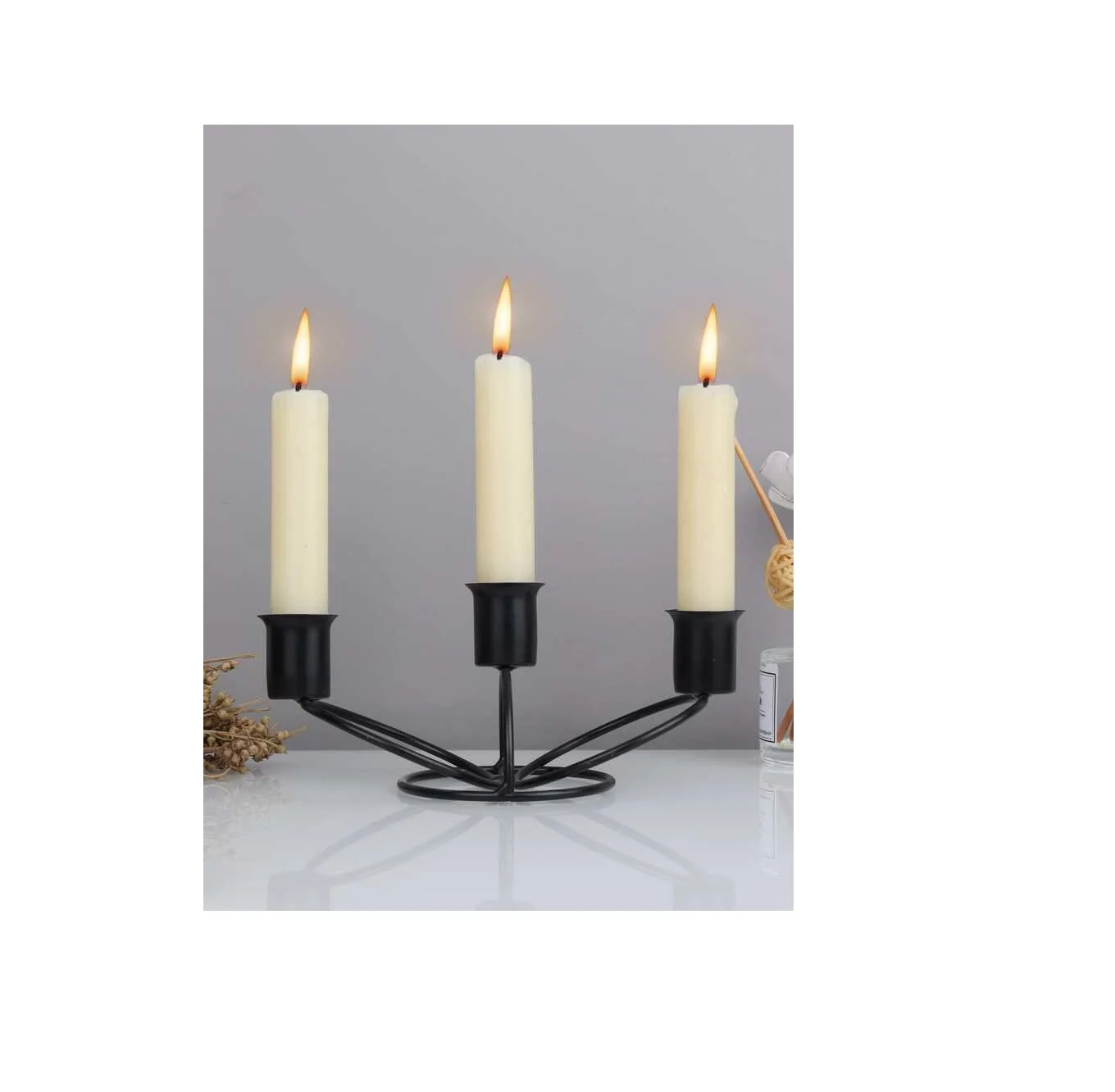 Candle Holder Vintage Gold Plated Holder Taper Candle Holder Fits