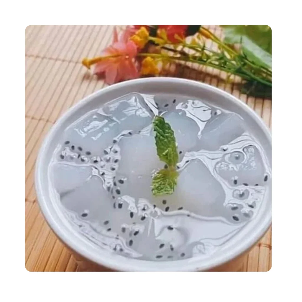 Nata de coco, also known as coconut jelly, Some companies use nata de coco as a vegan alternative to gelatin in dessert recipes