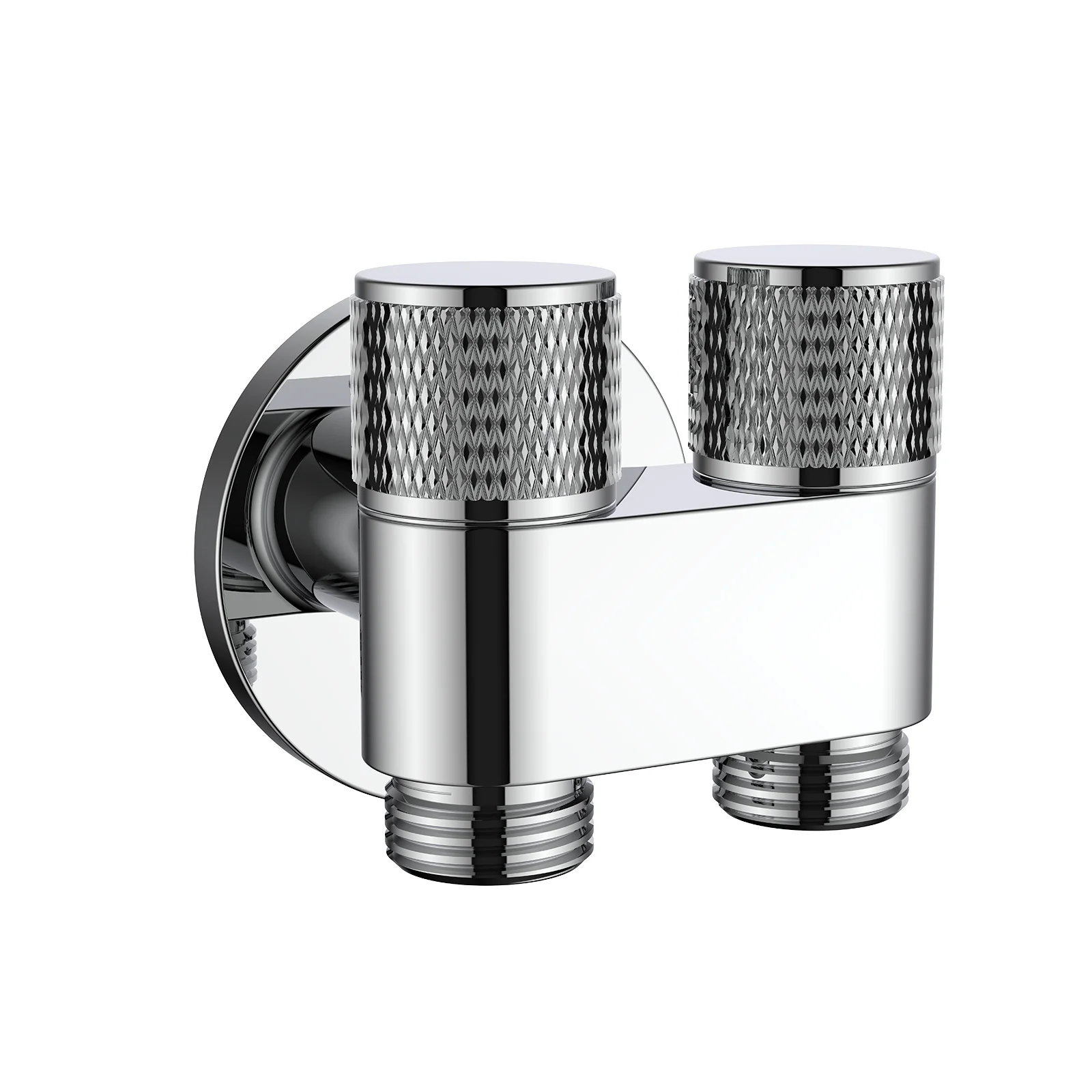 Toilet Angle Valve Two-Way Spray Faucet G1/2'' Dual Outlet Faucet Wall Mounted Copper Core Triangle Valve Toilet Bathroom Tap