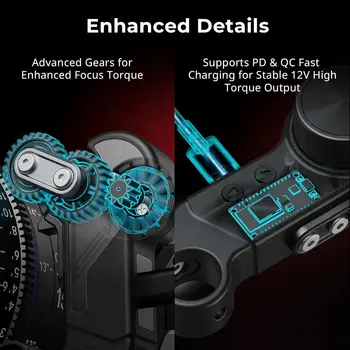 SmallRig Wireless Follow Focus Kit (Lite) with Handwheel Controller & Receiver Motor, A/B Stops & 15mm Rod Clamp, Compact product image