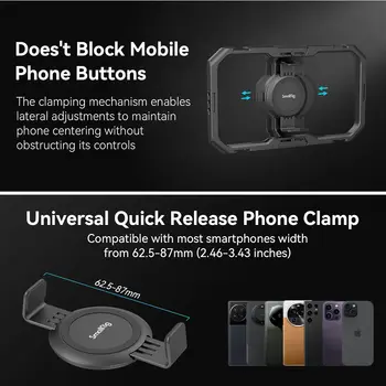 Universal Quick Release Phone Cage Aluminium Alloy Magnetic Smartphone Video Rig Support 4299 detail image