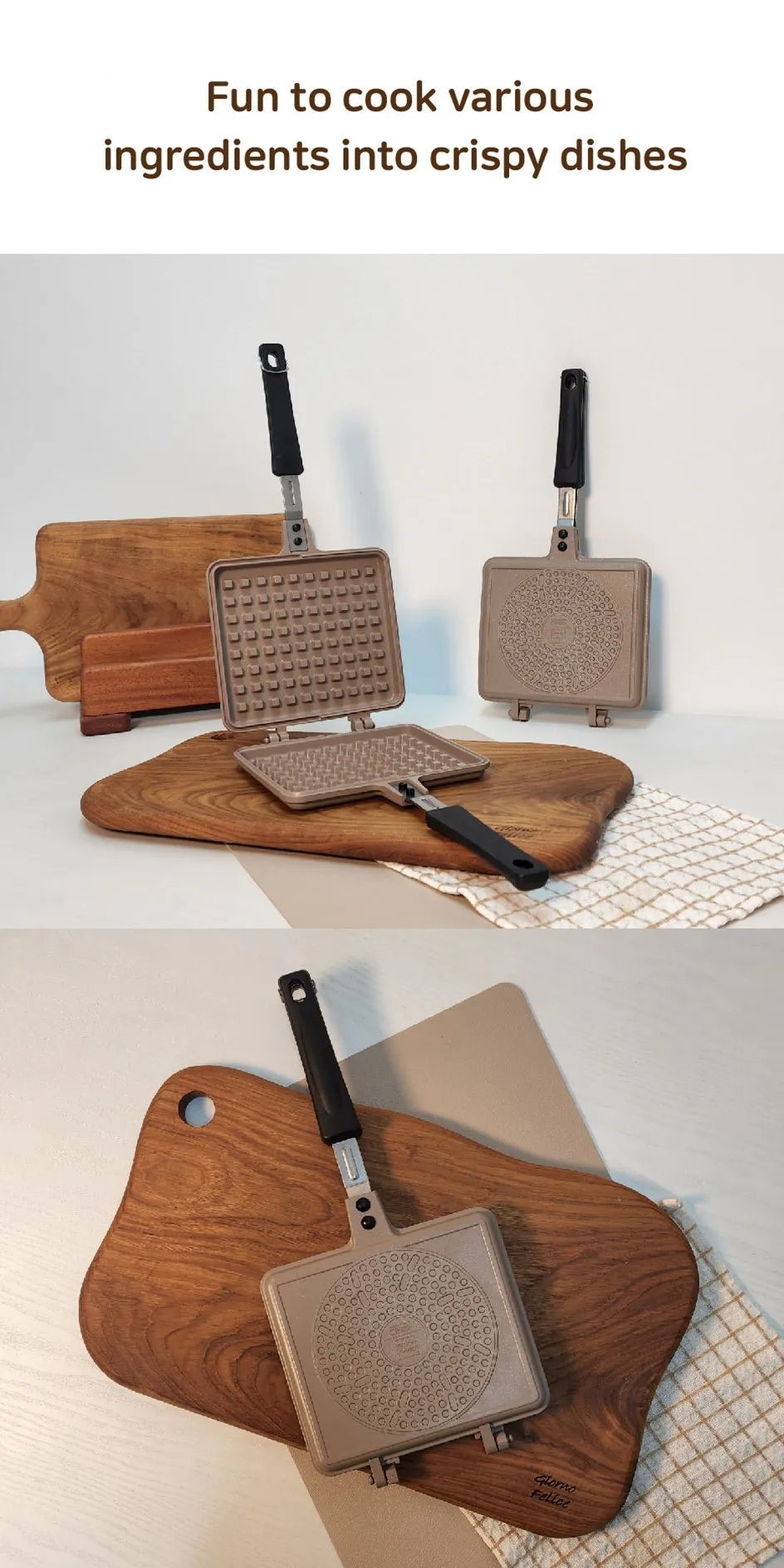 Induction Multi Waffle Pan Korean Cuisine Maker Press Plate Cooking