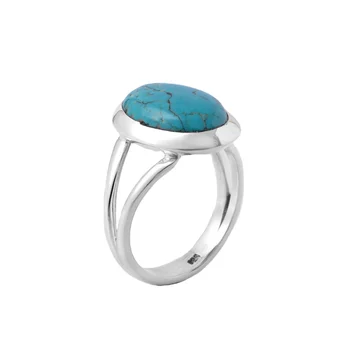 Turquoise 925 sterling silver ring wholesale jewelry supplier sterling silver handmade jewelry classic design jewellery ring