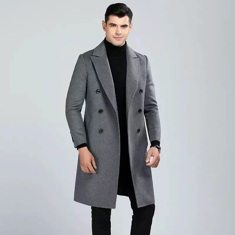 New American High Level Fashion Long Men's Double Sided Wool Overcoat ...