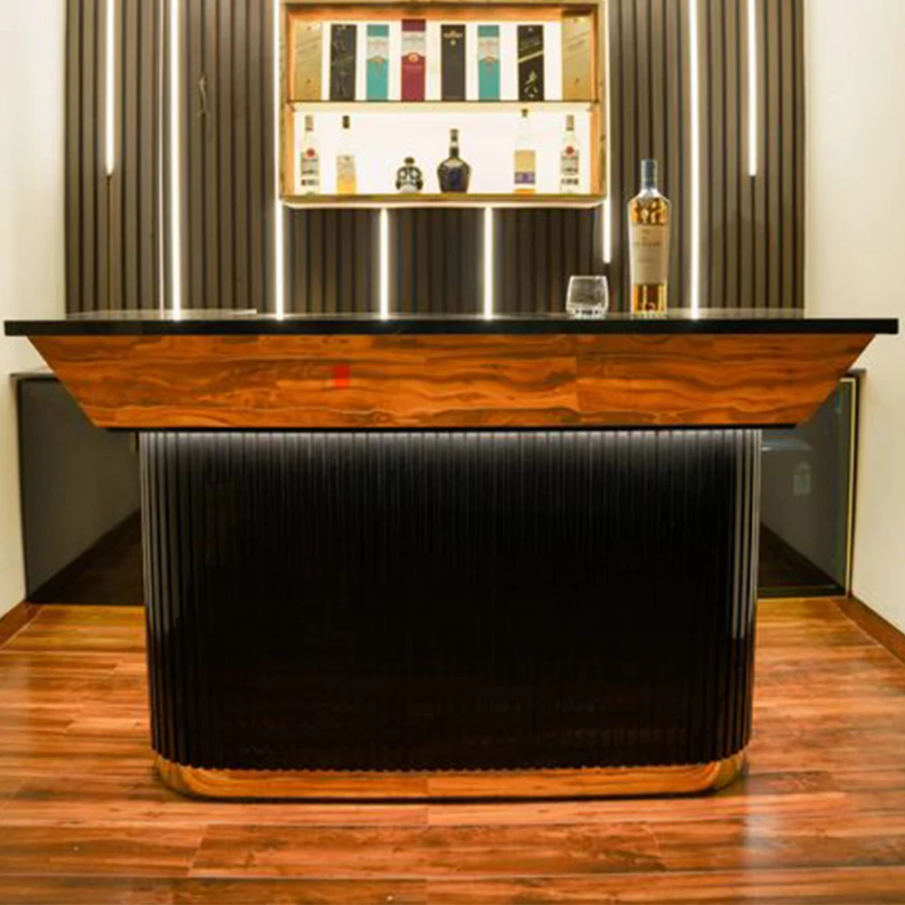 L Shape Bar Counter Contemporary Luxury Design Commercial Use