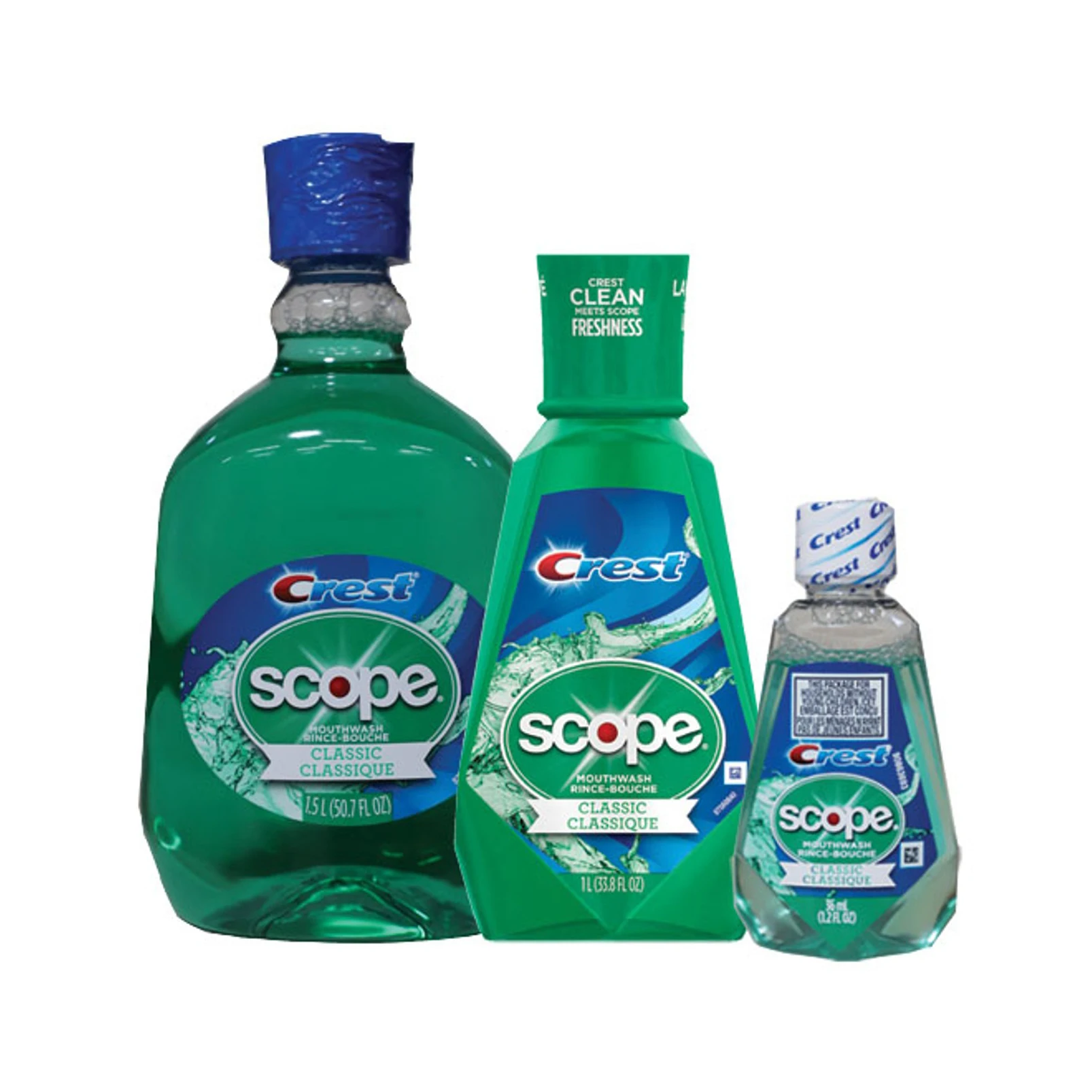 Plus Scope Mouth Rinse, Classic Mint Flavor, 1 L Bottle, 6/Carton -  American Sanitary Supply Co. Inc, image size:1606x1606