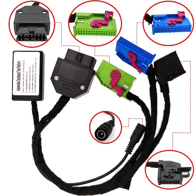 Car MQB MLB Cluster Test Platform Dashboard Cable Kit for VAG for V-W MQB Series for A6 A8 A4 Q7 Q5 MLB Car Power on Instrument