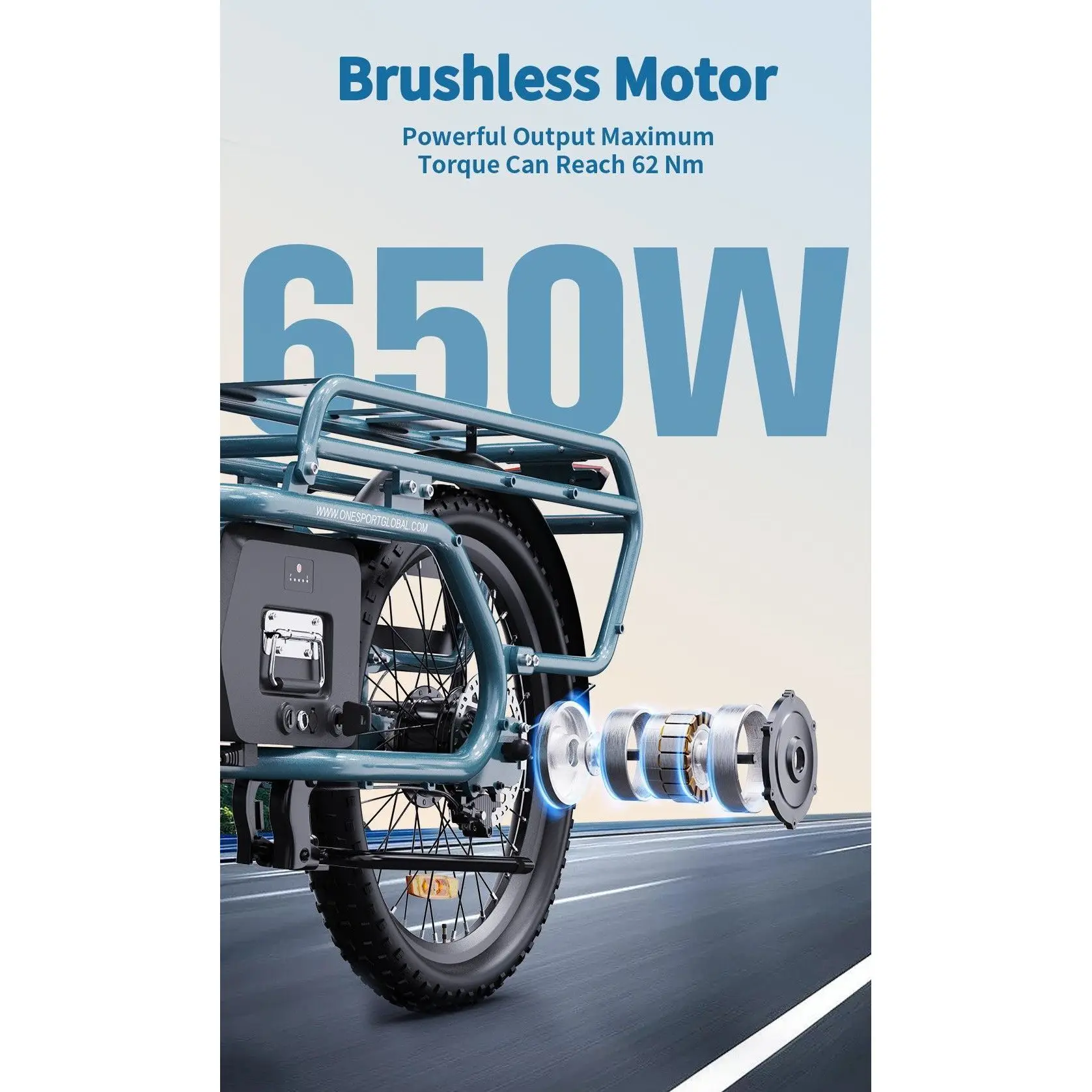 OneSport OT01 Long tail Cargo Electric Bike Lastenrad with 1296Wh Battery and Nabenschaltung