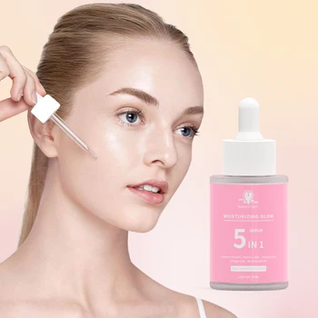 Private Label Skincare Organic Niacinamide Hyaluronic Acid Collagen Vitamin C E Lifting Anti Age Whitening 5 In 1 Face Serum