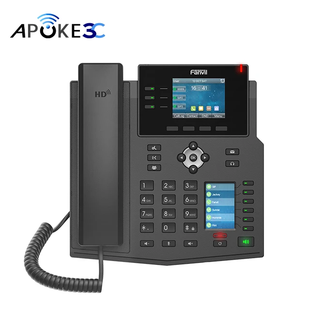 Fanvil X4u Poe Voip Sip 12lines Enterprise Ip Phone With Dual Color
