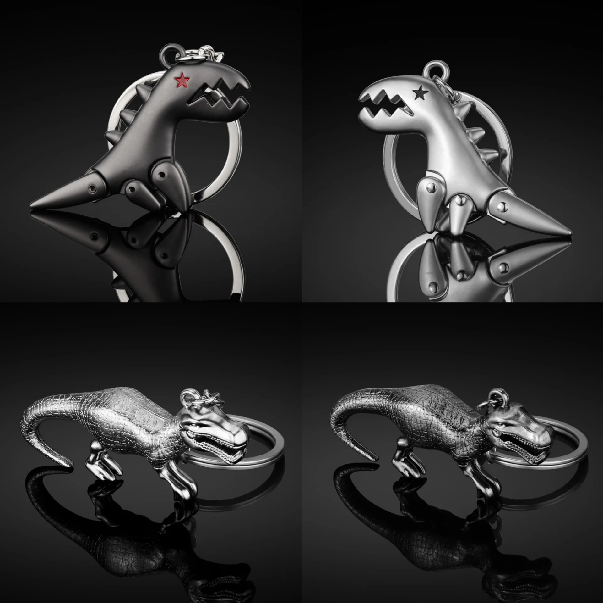 2023 HOT Metal Mini Dinosaur Keychain Creative Animal World Keychain Dinosaur Jurassic Quests Metal Key Chains Bag Charms Pedant