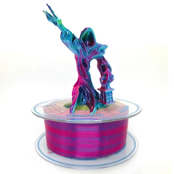 YOUSU 3D Silk PLA filament supplier 3d Tricolor filament ,1.75mm 1kg, Red to Blue to Gold plastic for 3D Printer & 3D Pen.