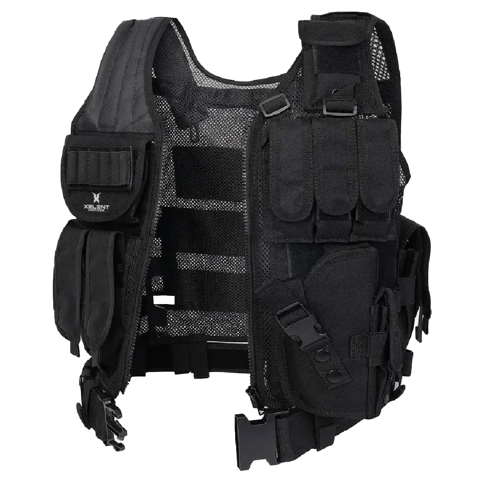 Techwear Vest Multi-Functional Black Waterproof Wholesale