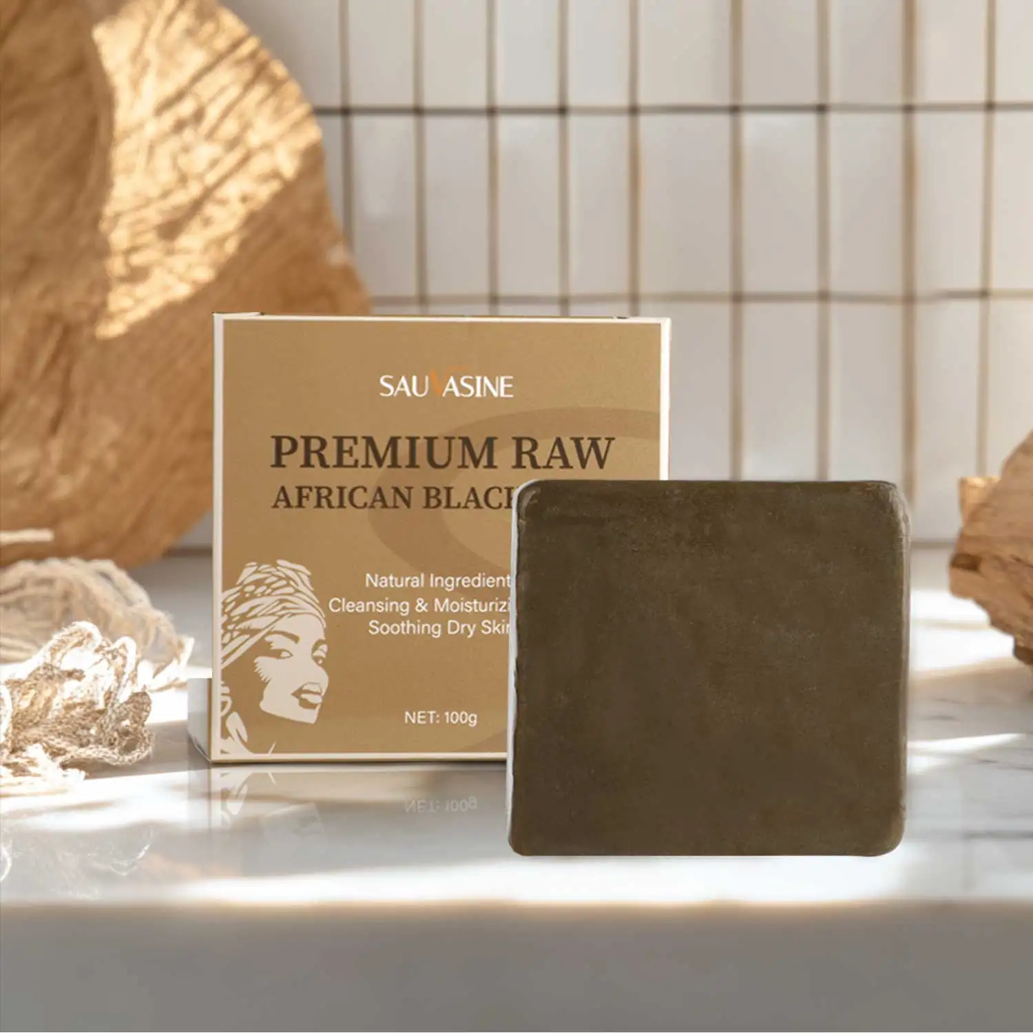 Private Label Hot Selling Nourishing Skin Deep Cleansing African Black Soap Premium Raw African Black Soap