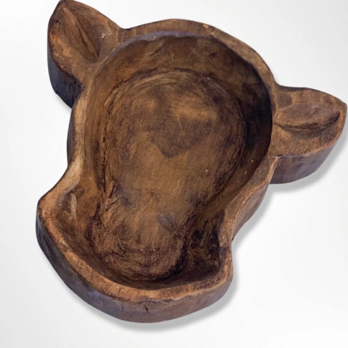 Cow Wood Dough Bowl Rustic Farmhouse Unique Gift Cattle Livestock Western Decor Acacia Wooden
