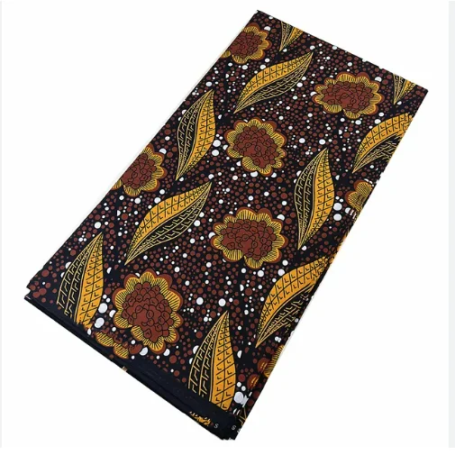 Customized African Wax Prints Kitenge and Ankara Fabric 100% Cotton Blue Fabric for 6 Yards