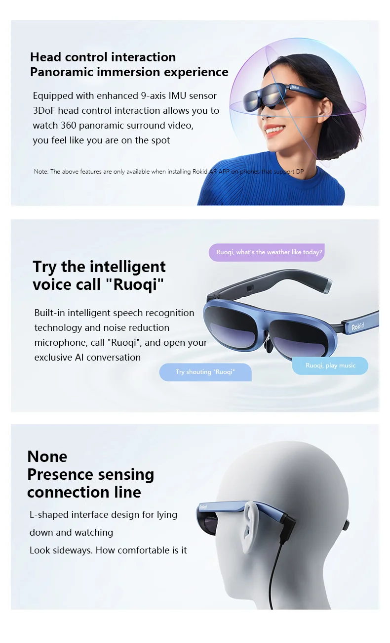 2023 Metaverse Rokid Max Ar Smart Glasses 4k Video Augmented Reality Ar