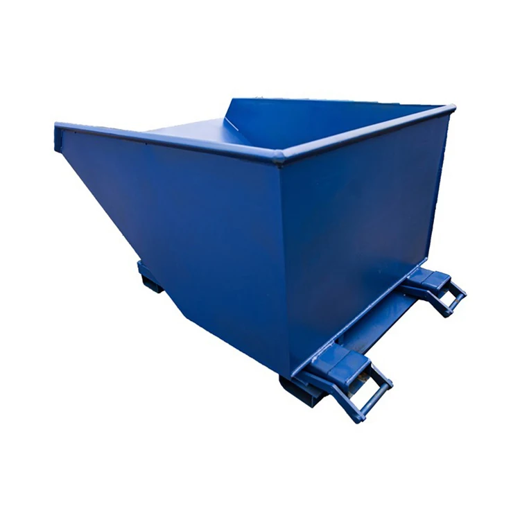 1.8m Self Dumping Trash Hopper Tipping Skips Tipper Chain Lift Bins ...