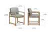 Natural Sanded Premium Teak Arm Chair 56x60x83 cm