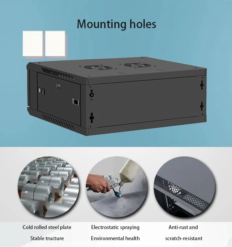 Mounting Rack For Communication Equipment 4U Server Switch Communication Rack 19-Inch Vertical Network Perforated ...