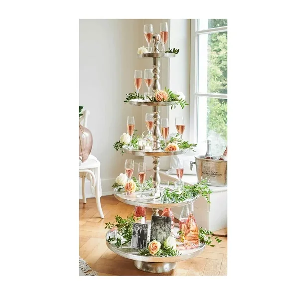 Decorative Cake Display Rack Metal Cast Aluminium Etagere XXL 230 cm Luxury Storage Holder and Rack Square Shape Cupcake Stand