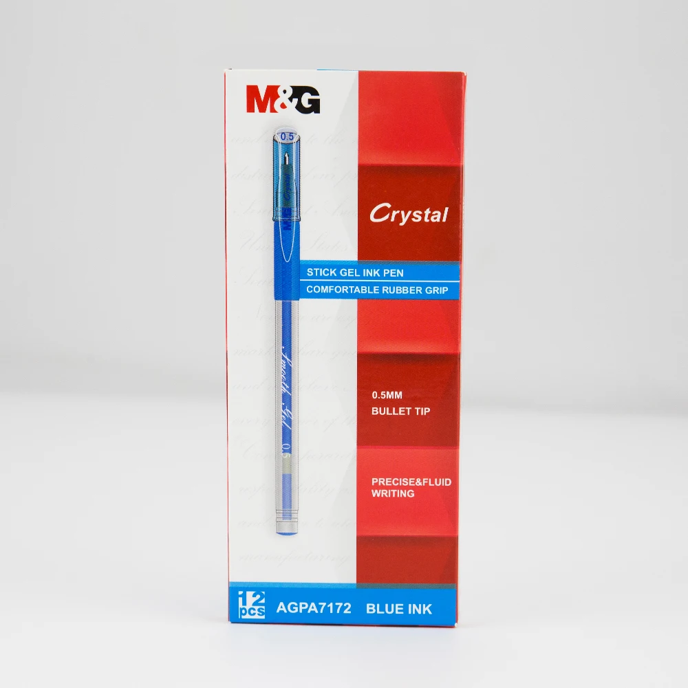 M&G Best Selling Clear Barrel Economic Black 0.5mm Gel Pen - China