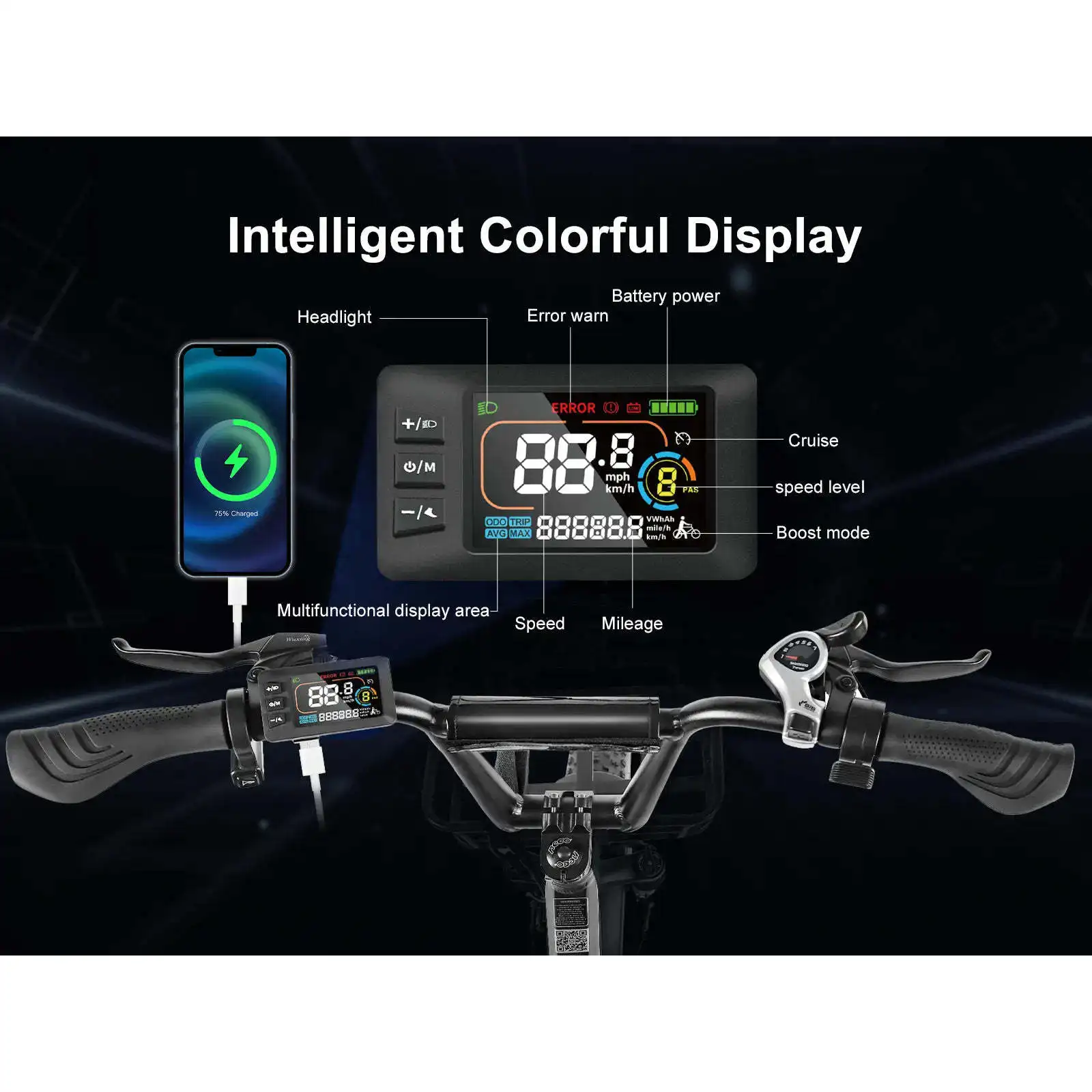 C05 Pro 250W Motor, 15Ah Akkukapazität, 14-Zoll-Falt-Elektro-Citybike mit Fatbike-Reifen, Tiefeinsteiger-Elektro-Faltrad