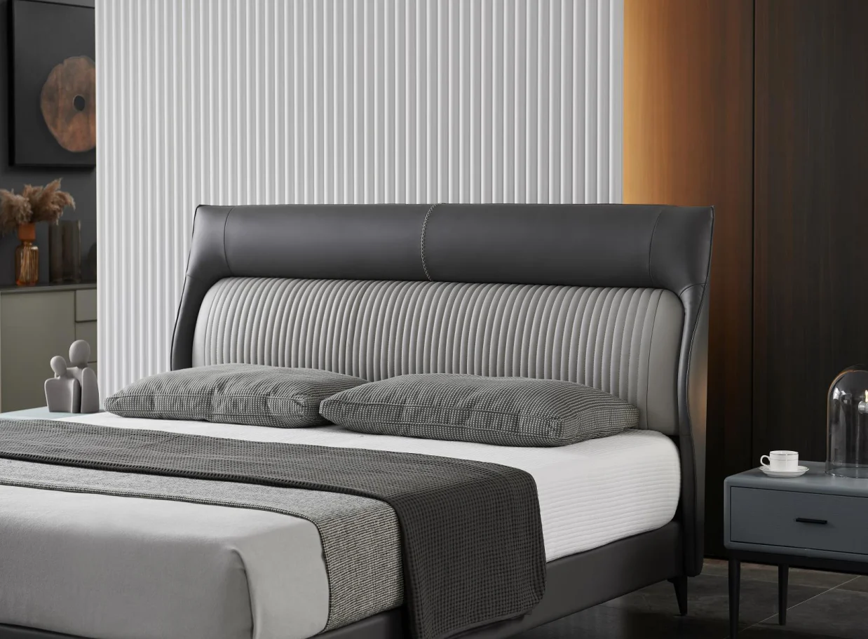 Luxury Italian Bedroom Queen King Size Wooden Frame Beds Set Modern