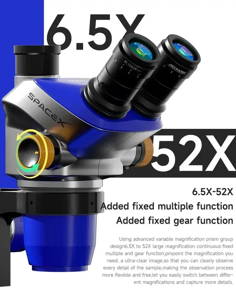 Micro Precision Pro X Super 50 ツイーター 2個 Mechanic SUPER X PRO 6.5-52X Stereo Microscope for PCB Soldering