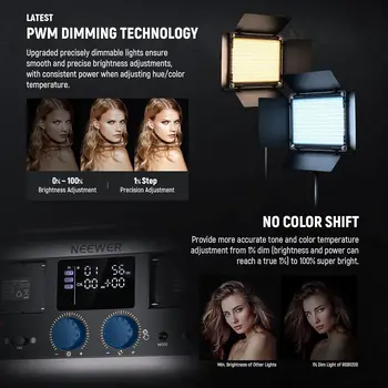 NEEWER RGB1200 RGB LED Video Light Panel with APP/2.4G Control, 60W Studio Photography Lighting Precise Min detail image