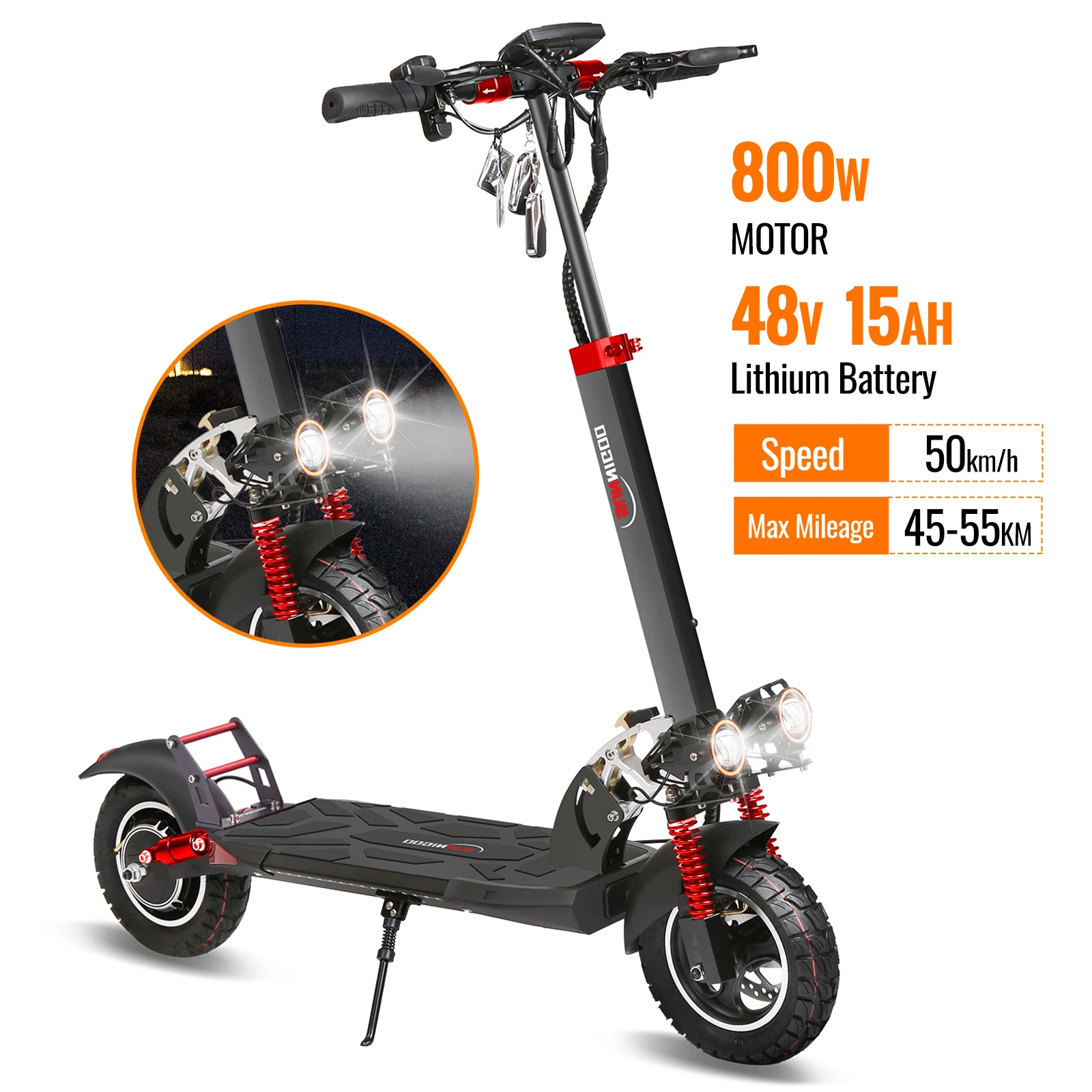 EU Warehouse Drop Shipping E Scooter 50Km/h High-Speed Fast Electric  Scooter 800W for Adults Smart Urban Electric Scooters