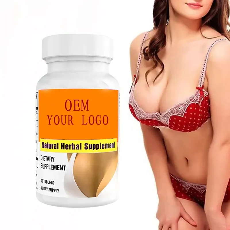 Beautiful Green Organic Breast Tight Capsule Breast Hormone Pills Women Use Breast Enlargement Pills Natural 60 Customization