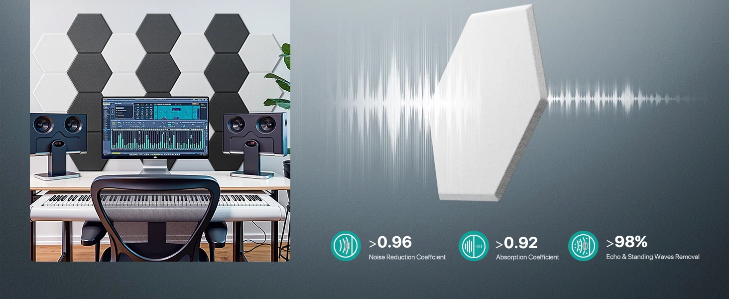 Yuan Yuan High Density Soundproof Foam Self-Adhesive Y Pattern PET Felt Acoustic Panels for Home Studio Living Room Hotel School details