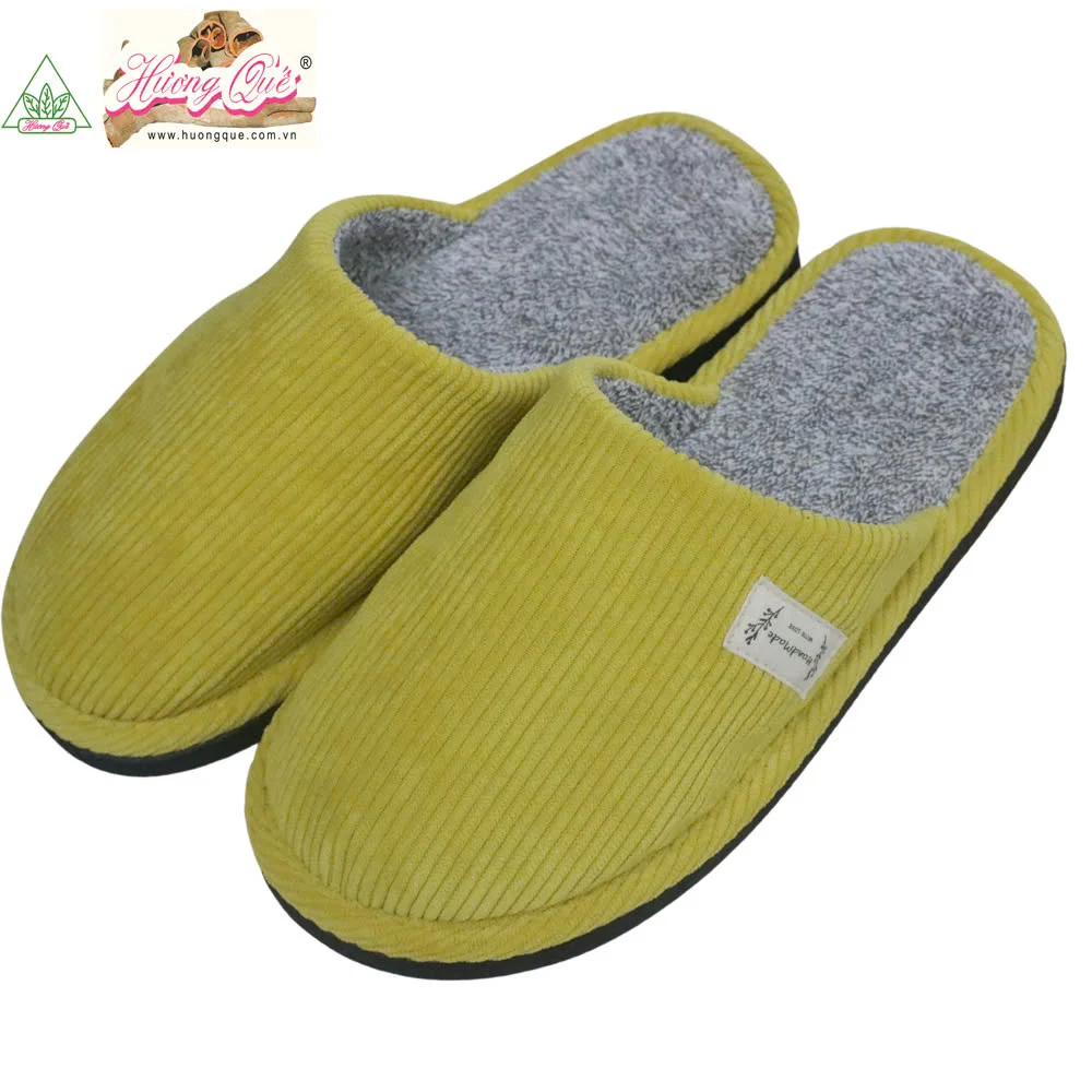 Soft Comfortable Bamboo Slippers Winter Cushioning Sweat-Absorbing Home Warm Cinnamon Powder Made Vietnam Men Women