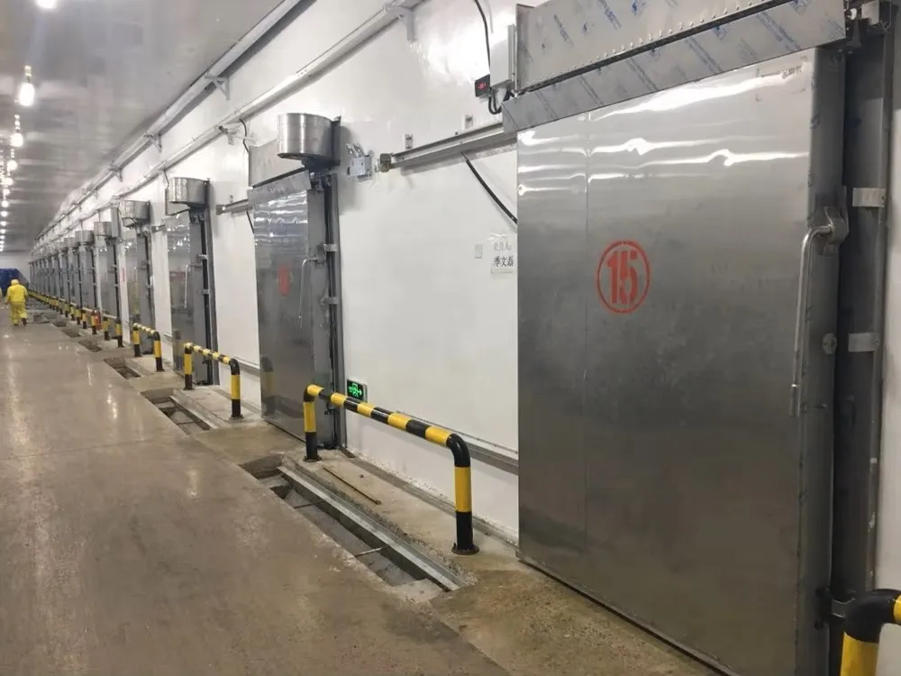 Strongly sealed cold storage sliding door for industrial refrigeration