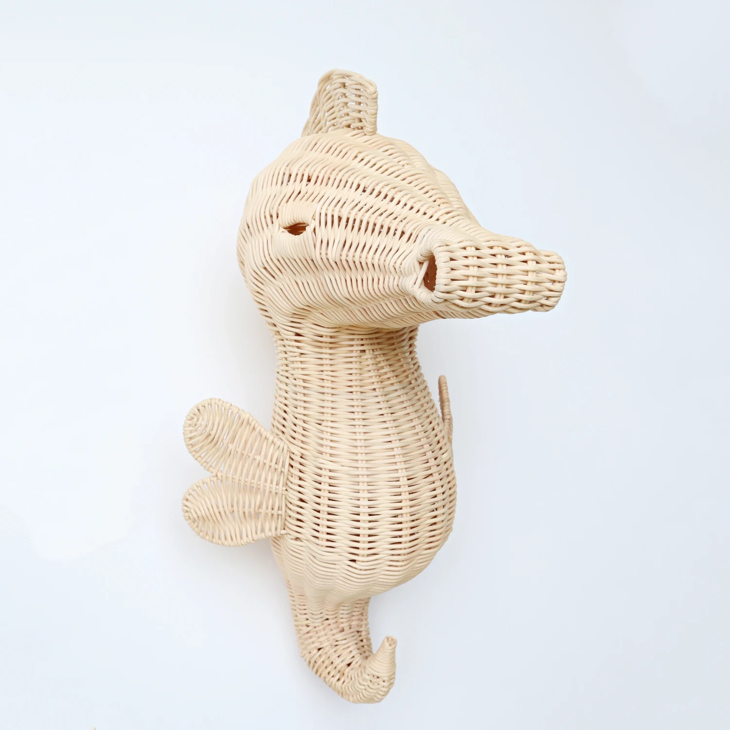 Jungle Animal Head Wall Hanging Rattan Woven Heads Of Cute Animals For