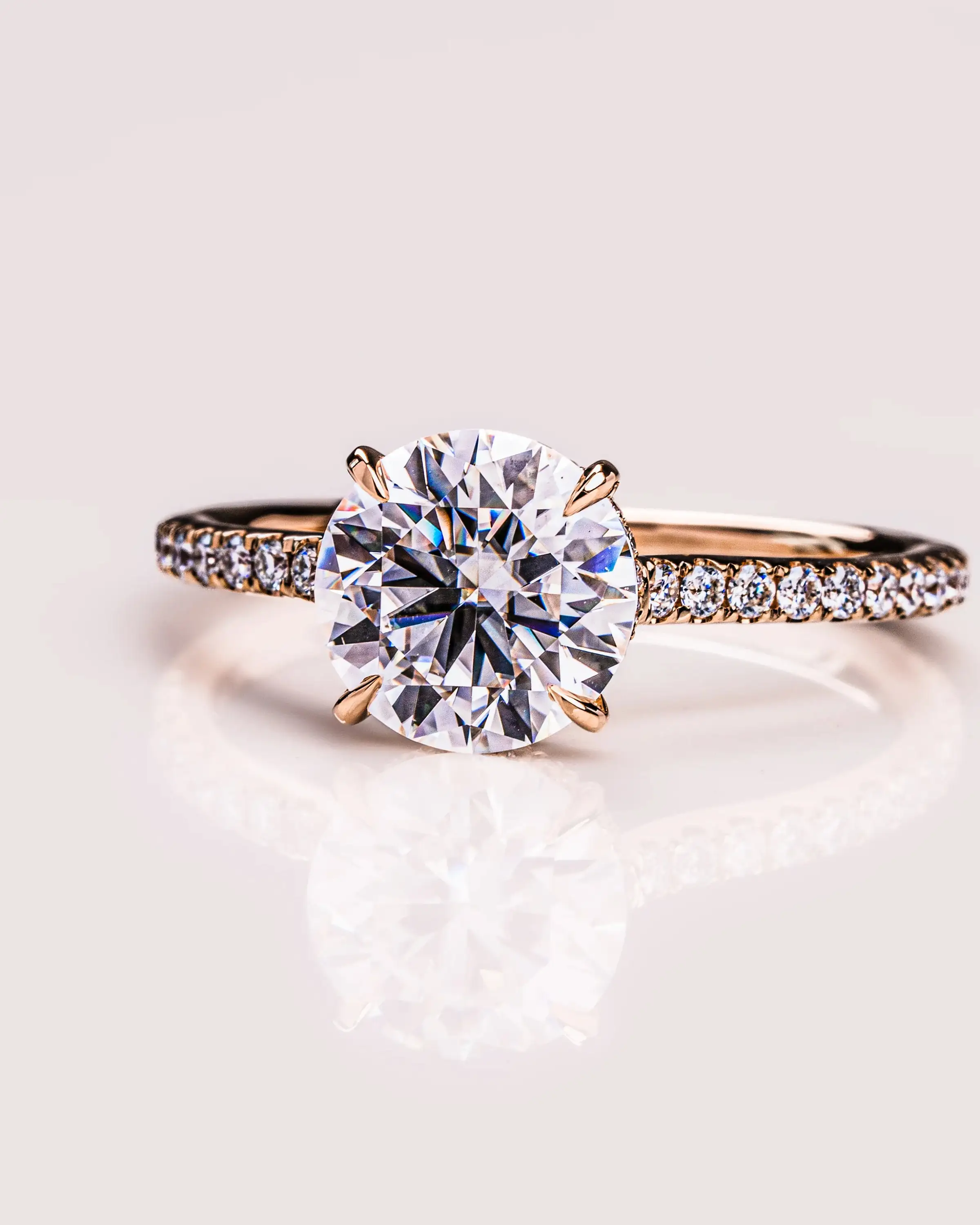 Fine Jewelry Real 10k 14k 18k Solid Gold Wedding Engagement Ring