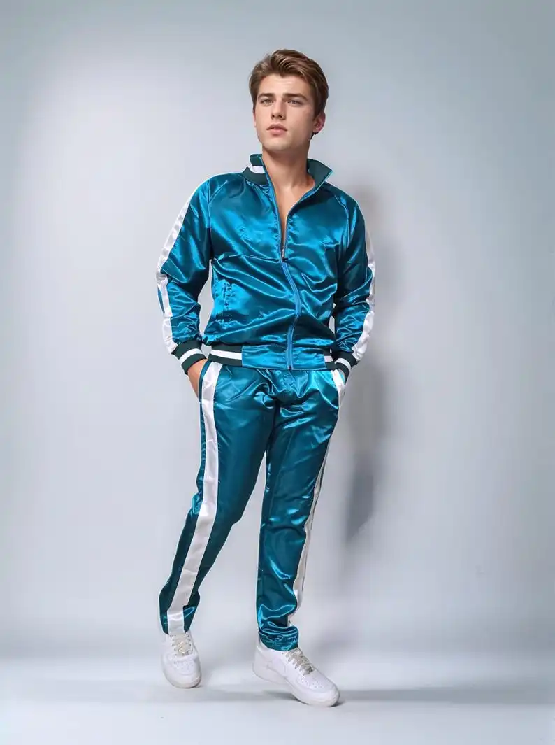 The Gentlemen Tracksuit Men's Tartan TracksuitsApparel Accessories  Satin Nylon Sport Jogging Suit made of shiny Nylon